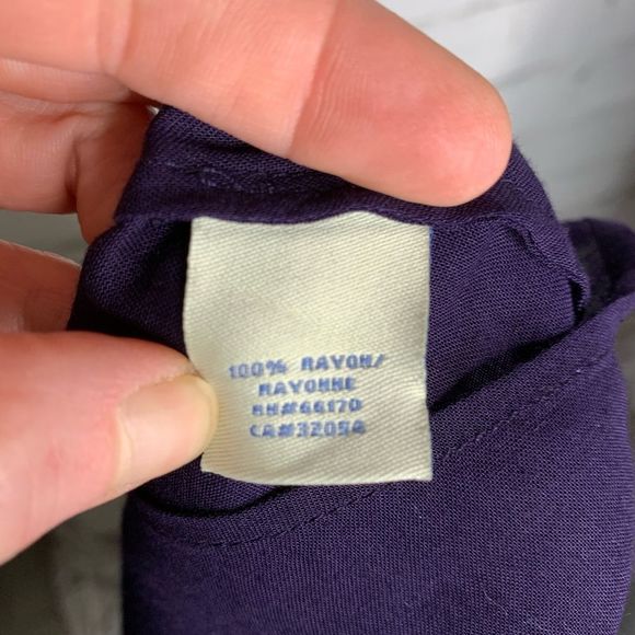 Anthro Odille Ruffle Neck Cuff Purple Tunic Top Size Small - Picture 11 of 11